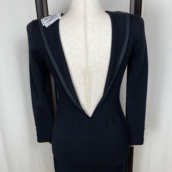 Vintage Don Sayres Beaded Sweater Dress Wool Size 8 - Picture 9 of 14